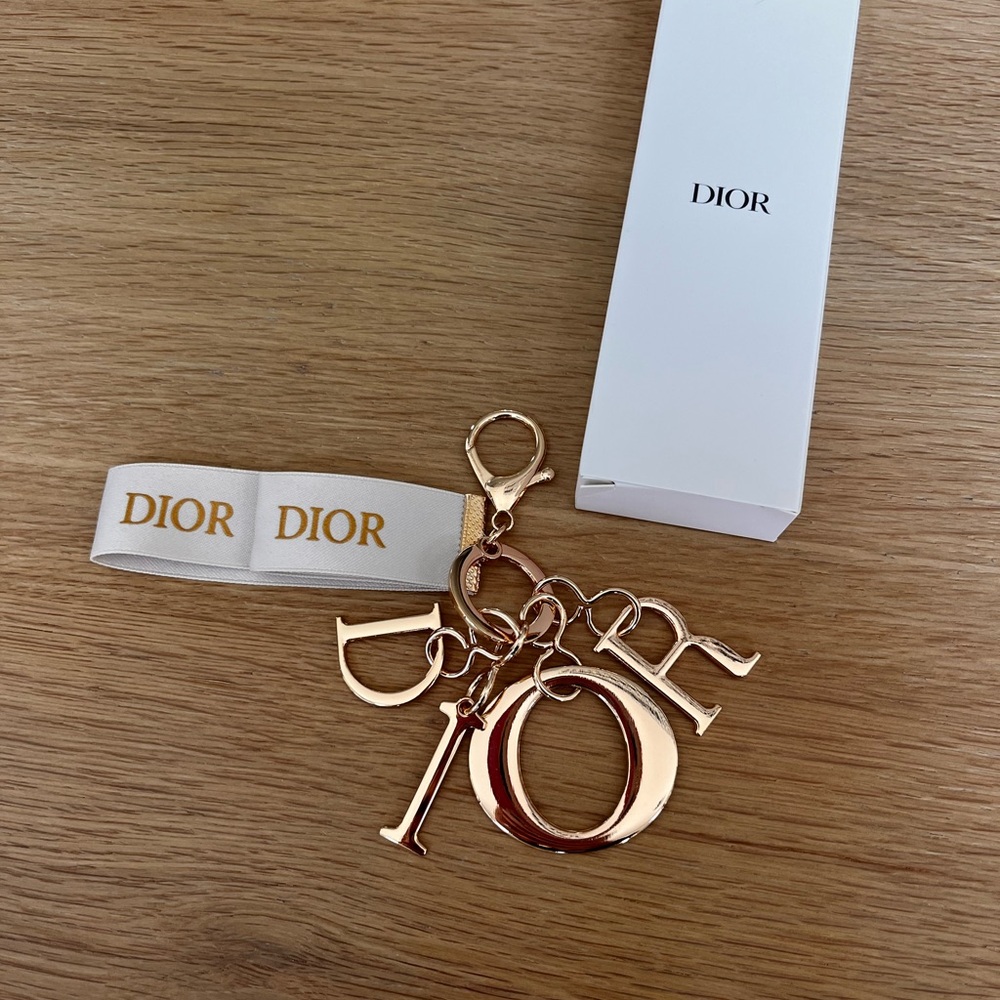 Dior Gold and White Keychain or Bag Charm Accessory - Picture 3 of 4